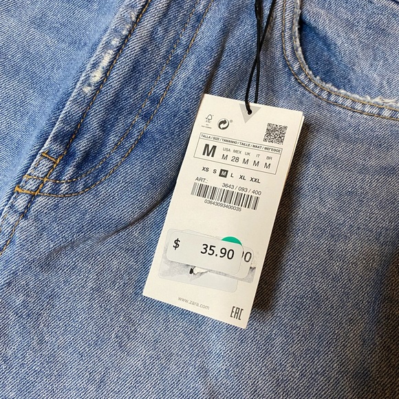 ZARA DENIM MINI SKIRT - Picture 9 of 12